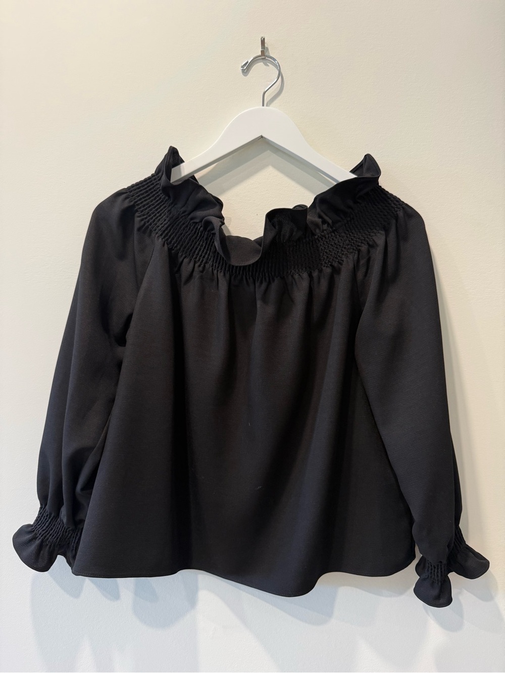 Tuckernuck Black Ruffle Off The Shoulder Blouse